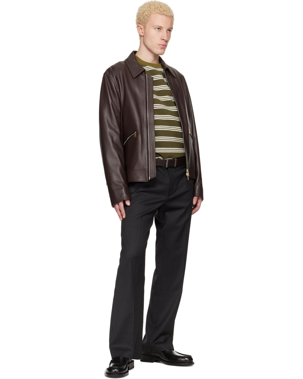 Ceinture Brune À Boucle À Rayures Paul Smith pour homme en coloris Black
