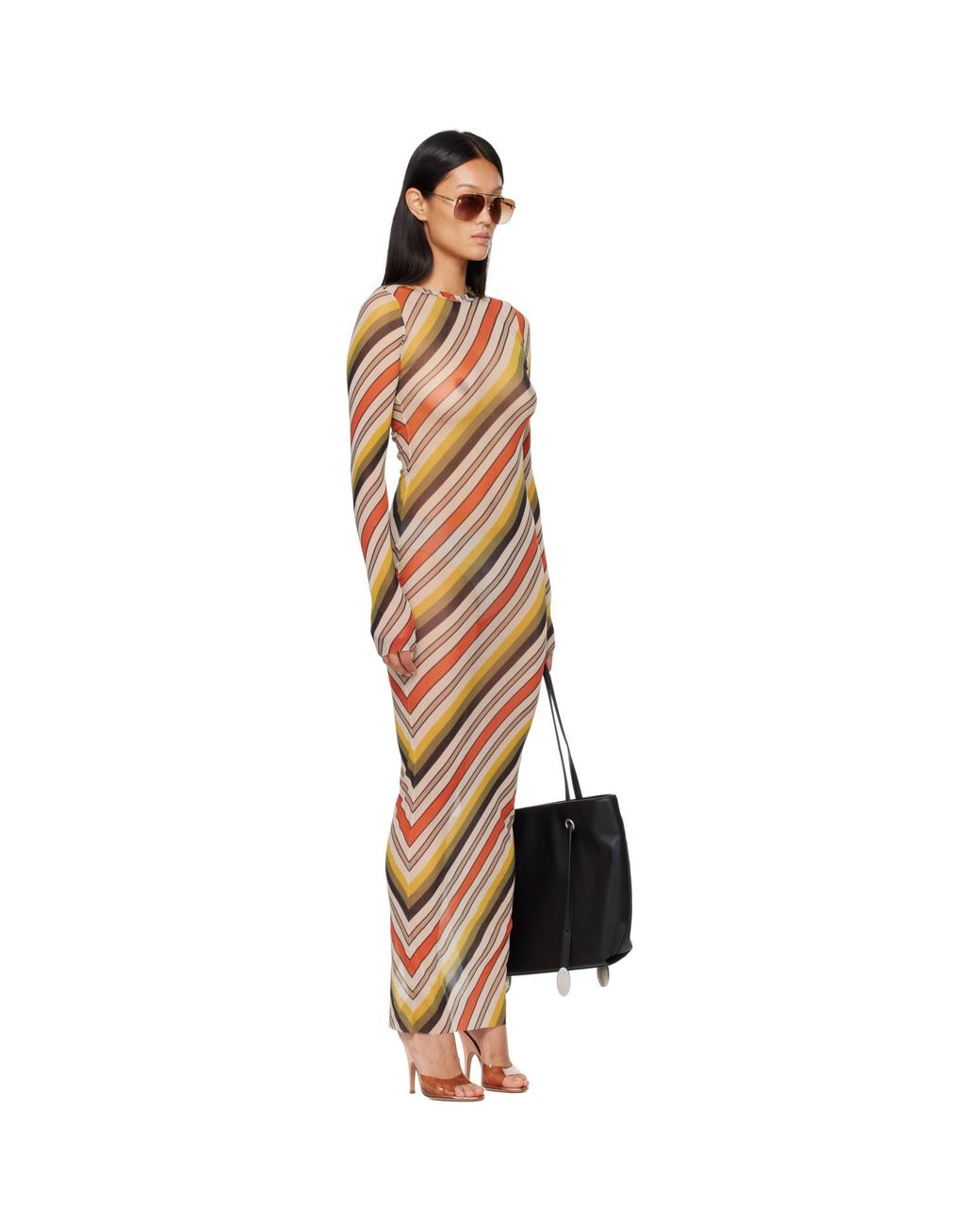 Jean Paul Gaultier Multicolor 'The Retro Stripe' Maxi Dress