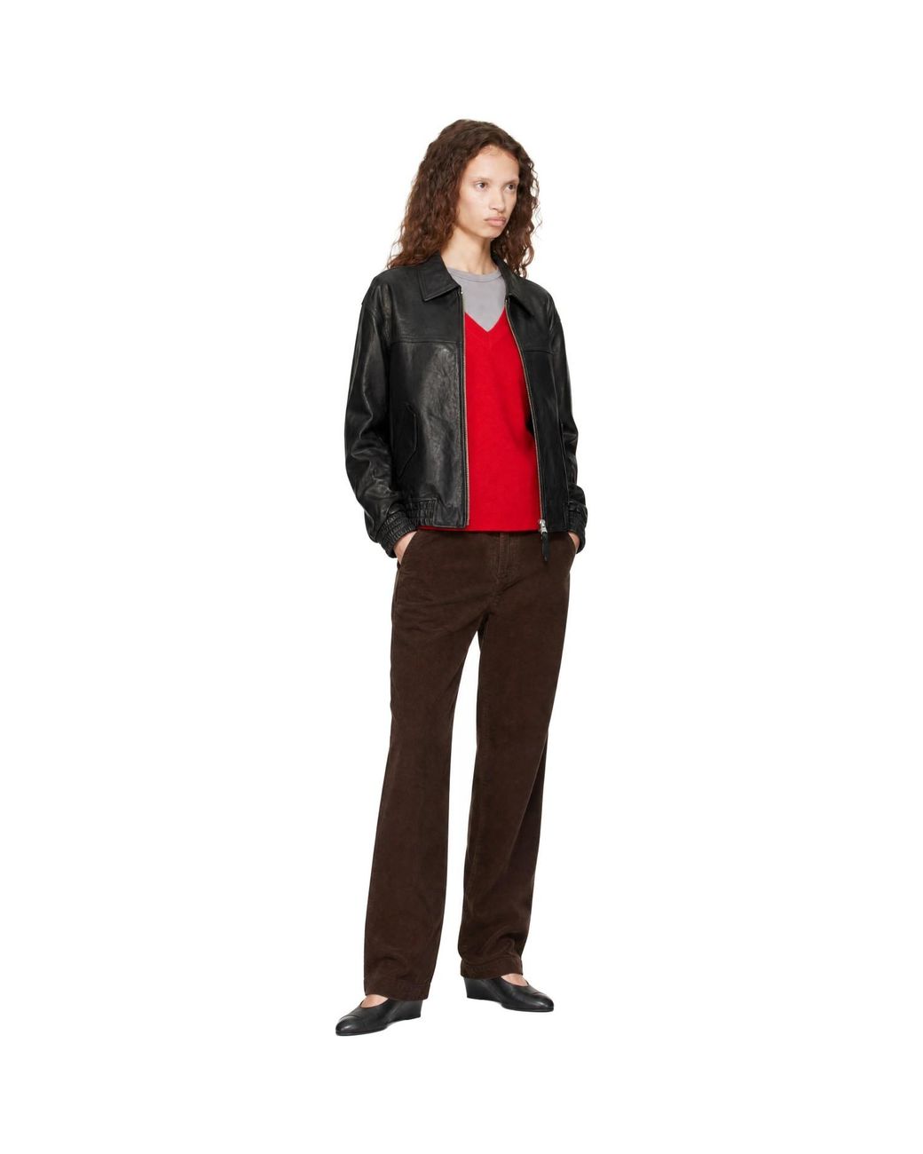DUNST Red Refined Blouson Leather Jacket