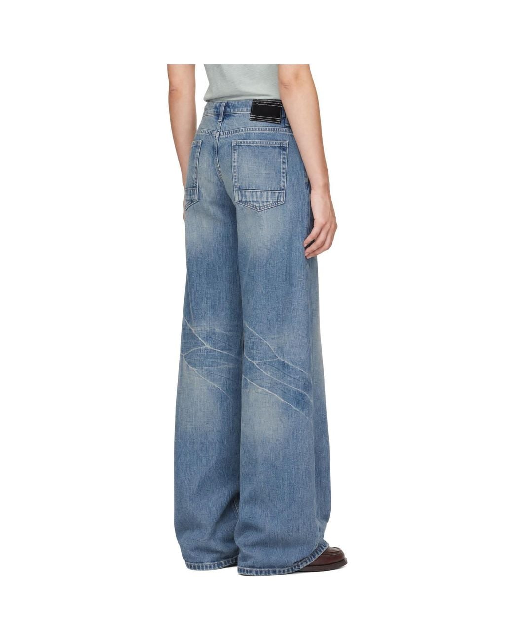 Fax Copy Express Blue Wide Denim Jeans