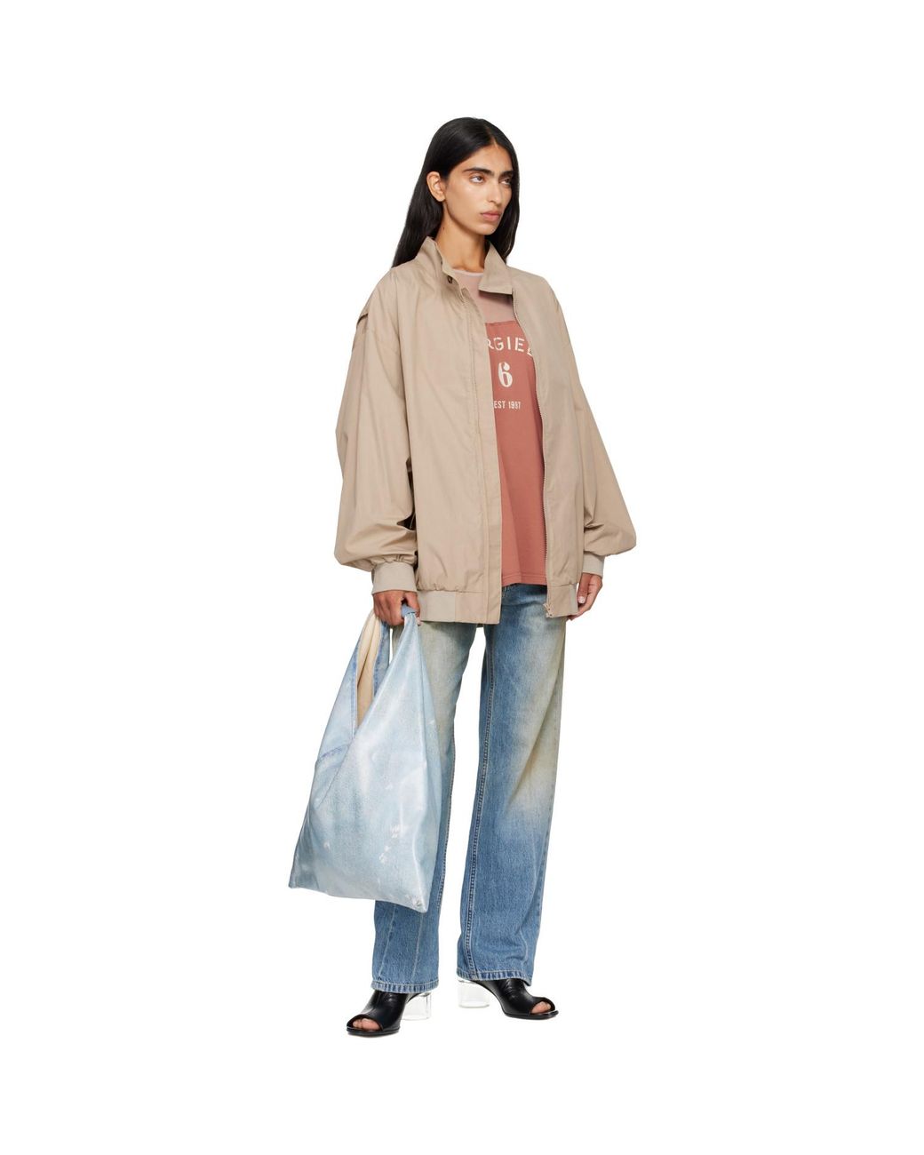 MM6 by Maison Margiela Blue Classic Triangle Tote