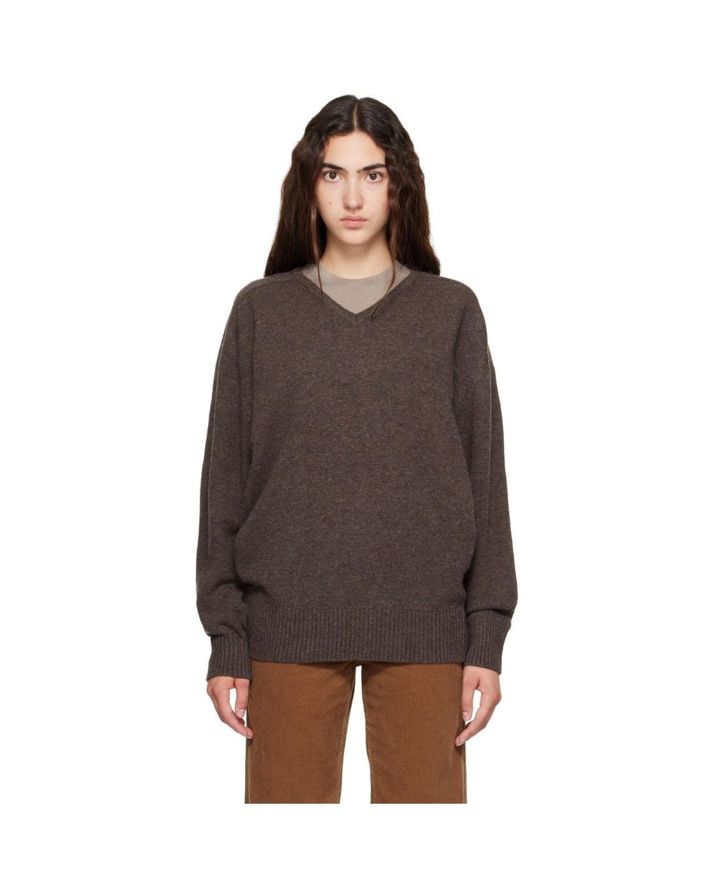 NOTHING WRITTEN Brown Carna V-Neck Sweater