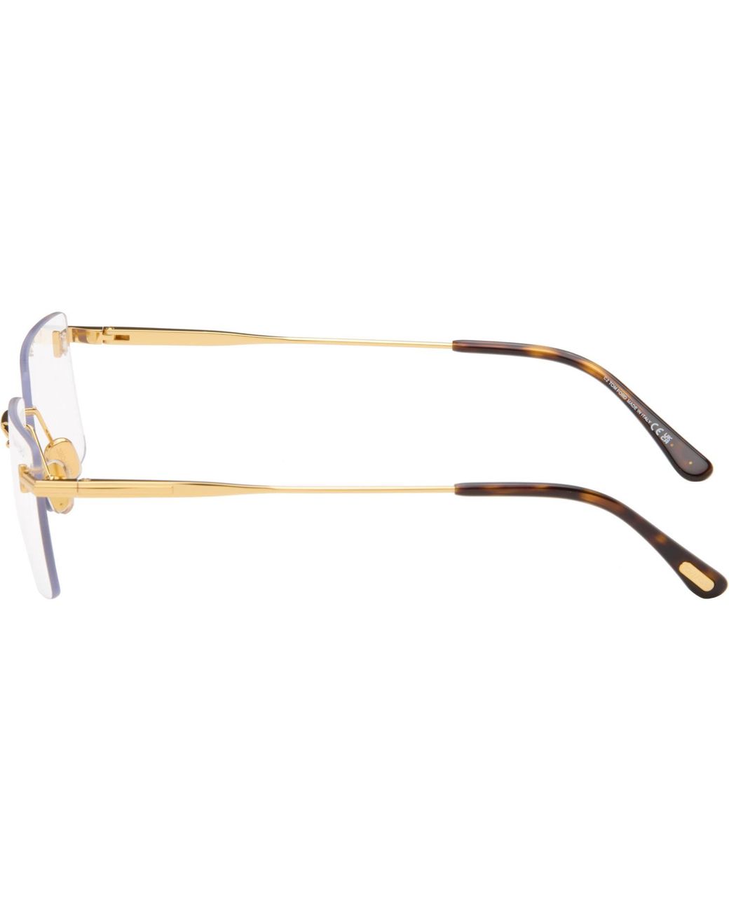 Tom Ford Metallic Rectangular Light Glasses for men