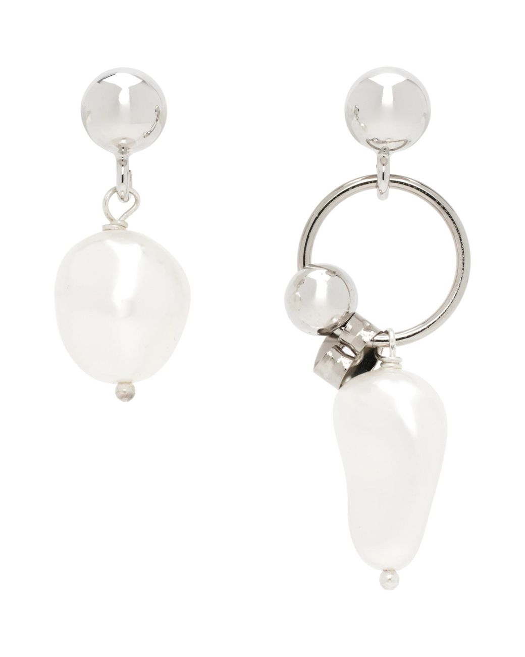 Justine Clenquet White Richie Earrings for men