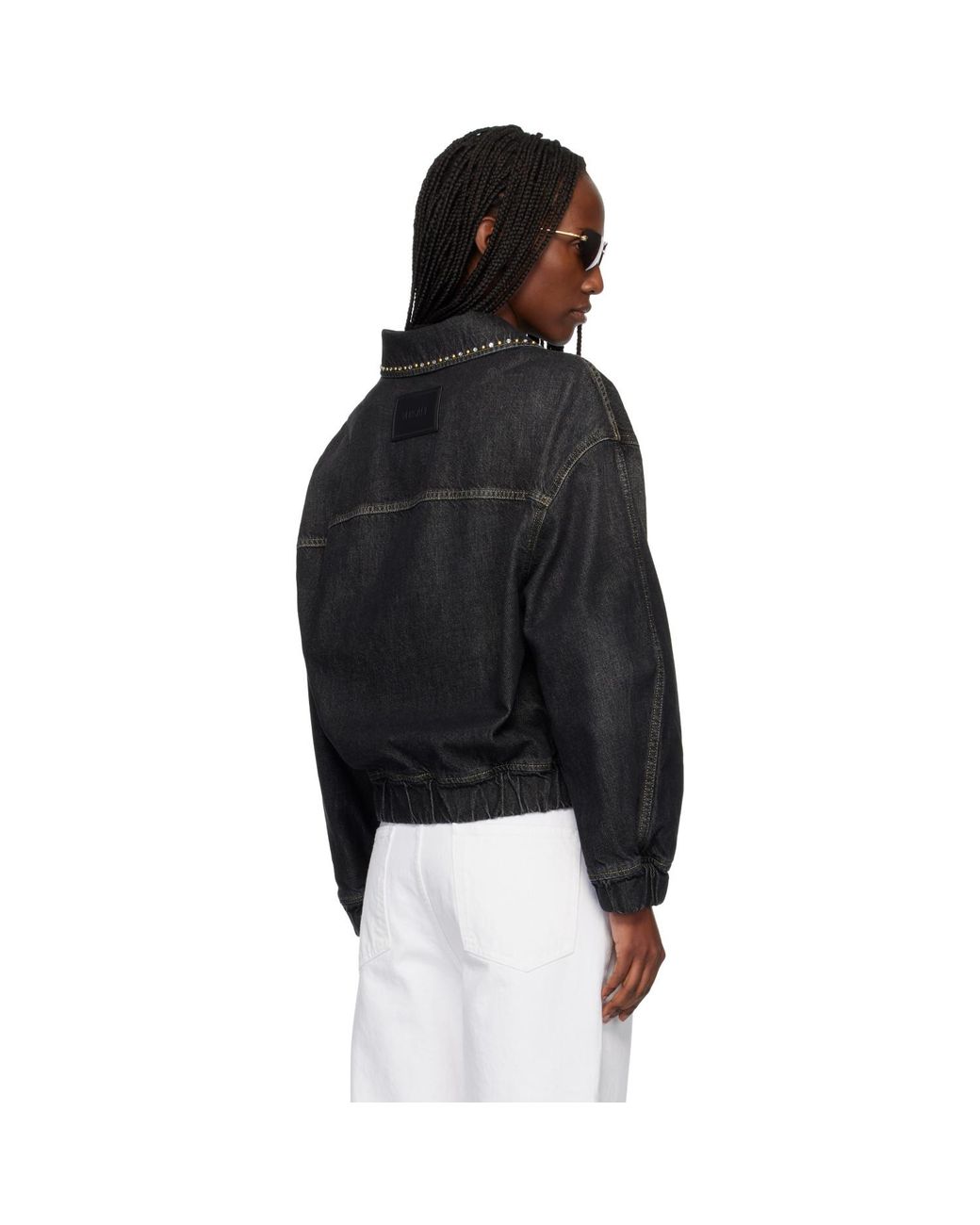 Versace Black Embellished Denim Jacket