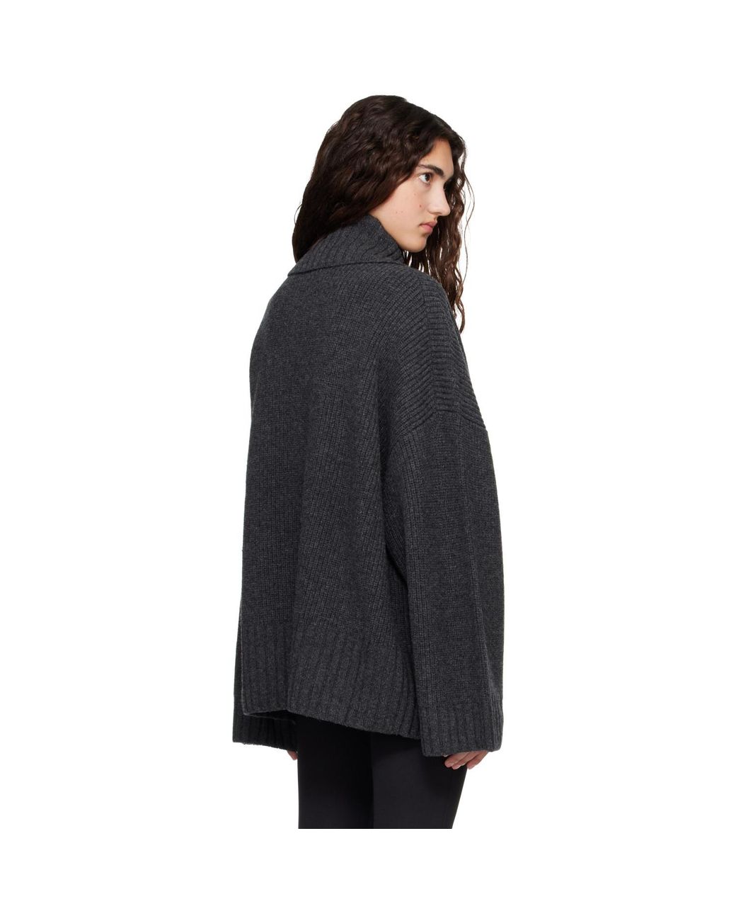 Frankie Shop Black Veda Oversized Zip-Up Cardigan