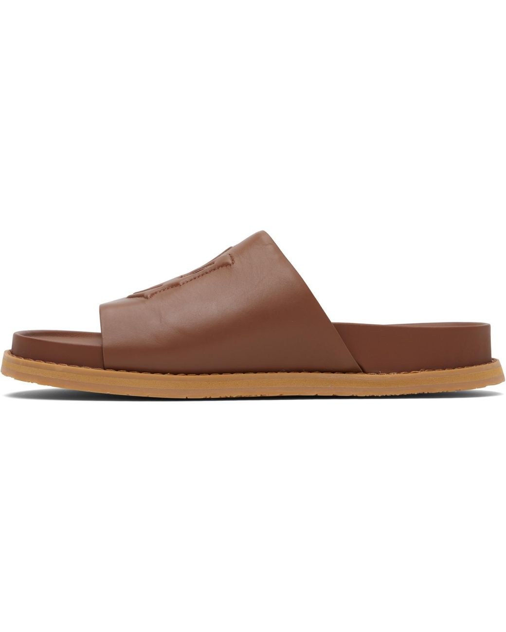 Amiri Brown Ma Leather Pool Slides for men