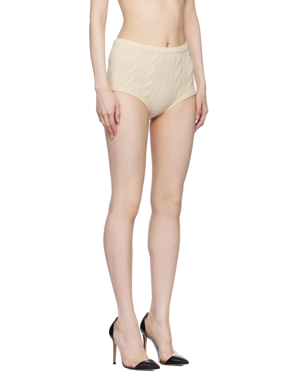 Blumarine Multicolor Off- Braid Cable Knit Shorts