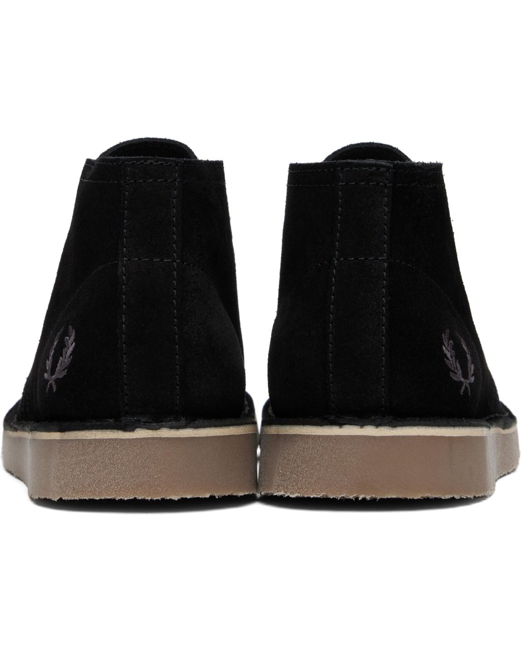Fred Perry Black Hawley Suede Desert Boots for men