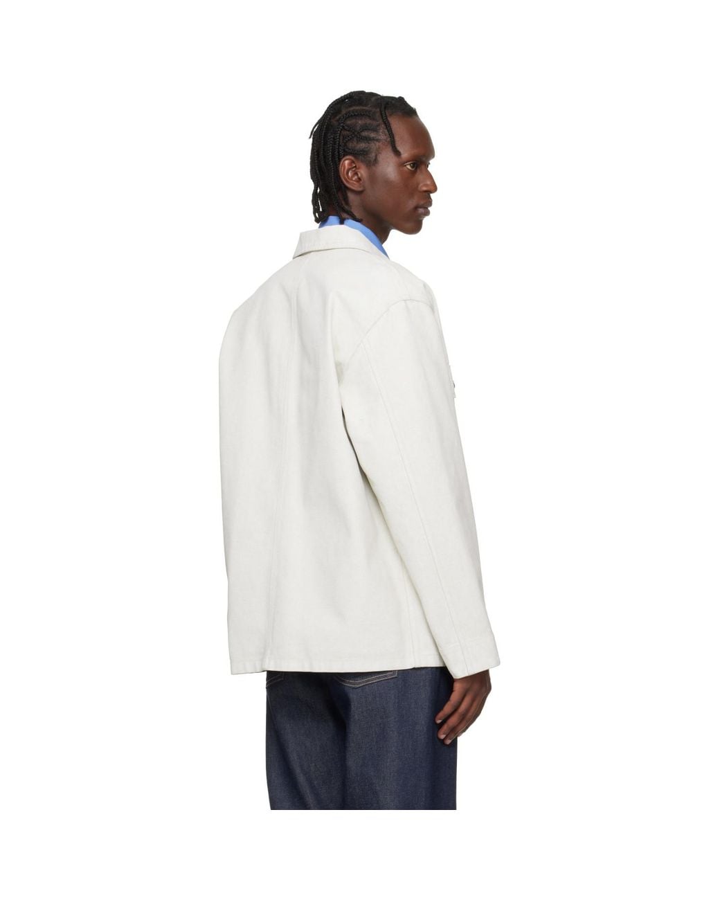 A.P.C. White Off- Loose-Fit Overshirt for men