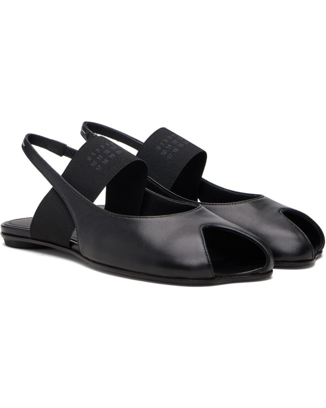 MM6 by Maison Margiela Black Anatomic Numeric Slingback Sandals