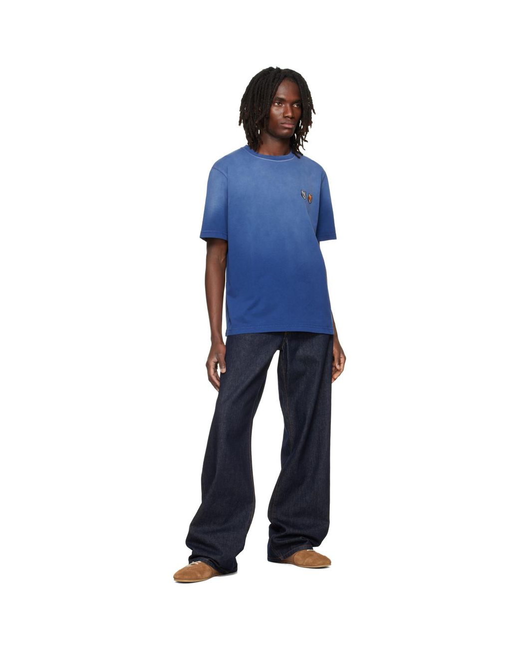 Maison Kitsuné Blue Fox Head Regular T-Shirt for men