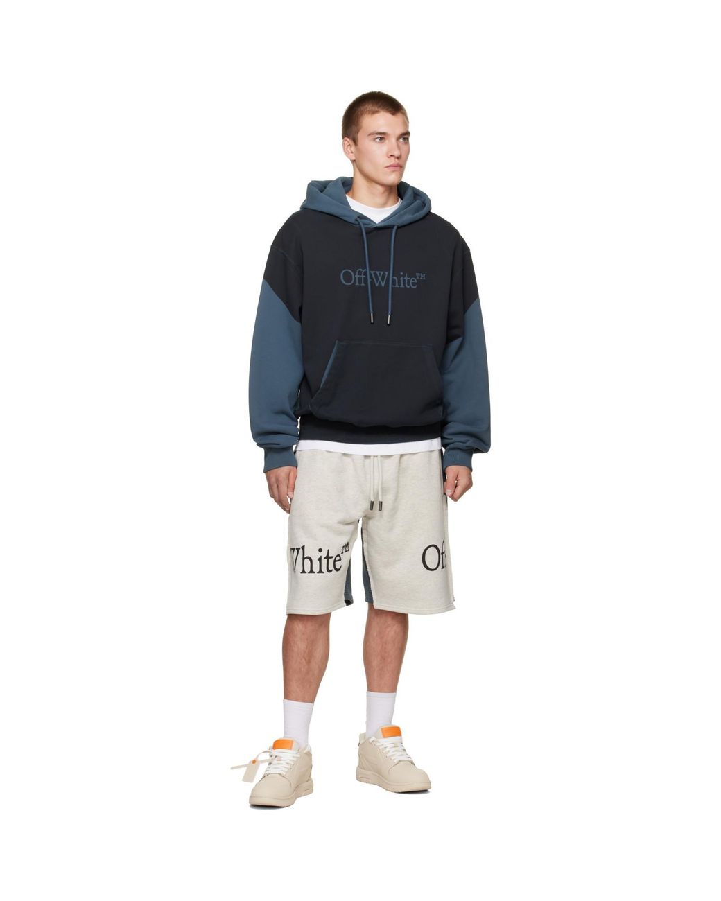 Off-White c/o Virgil Abloh Blue Negative Big Bookish Regular Hoodie for men