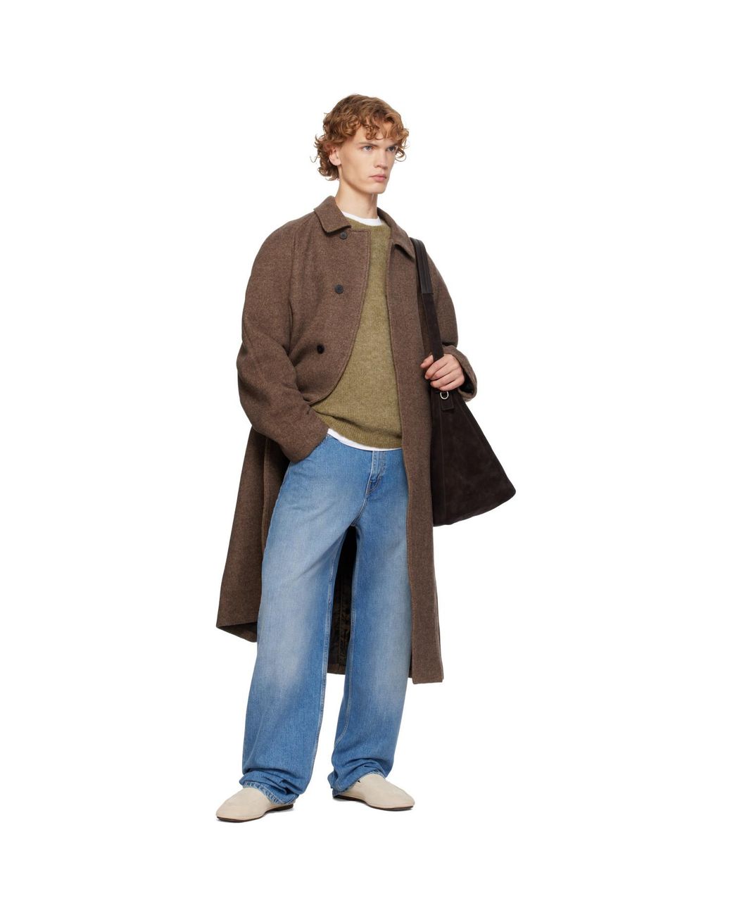 LE17SEPTEMBRE Brown Tweed Raglan Over Coat for men