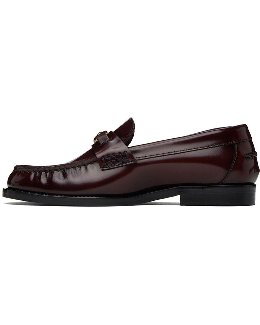 Stylish Versace Burgundy Suede Loafers