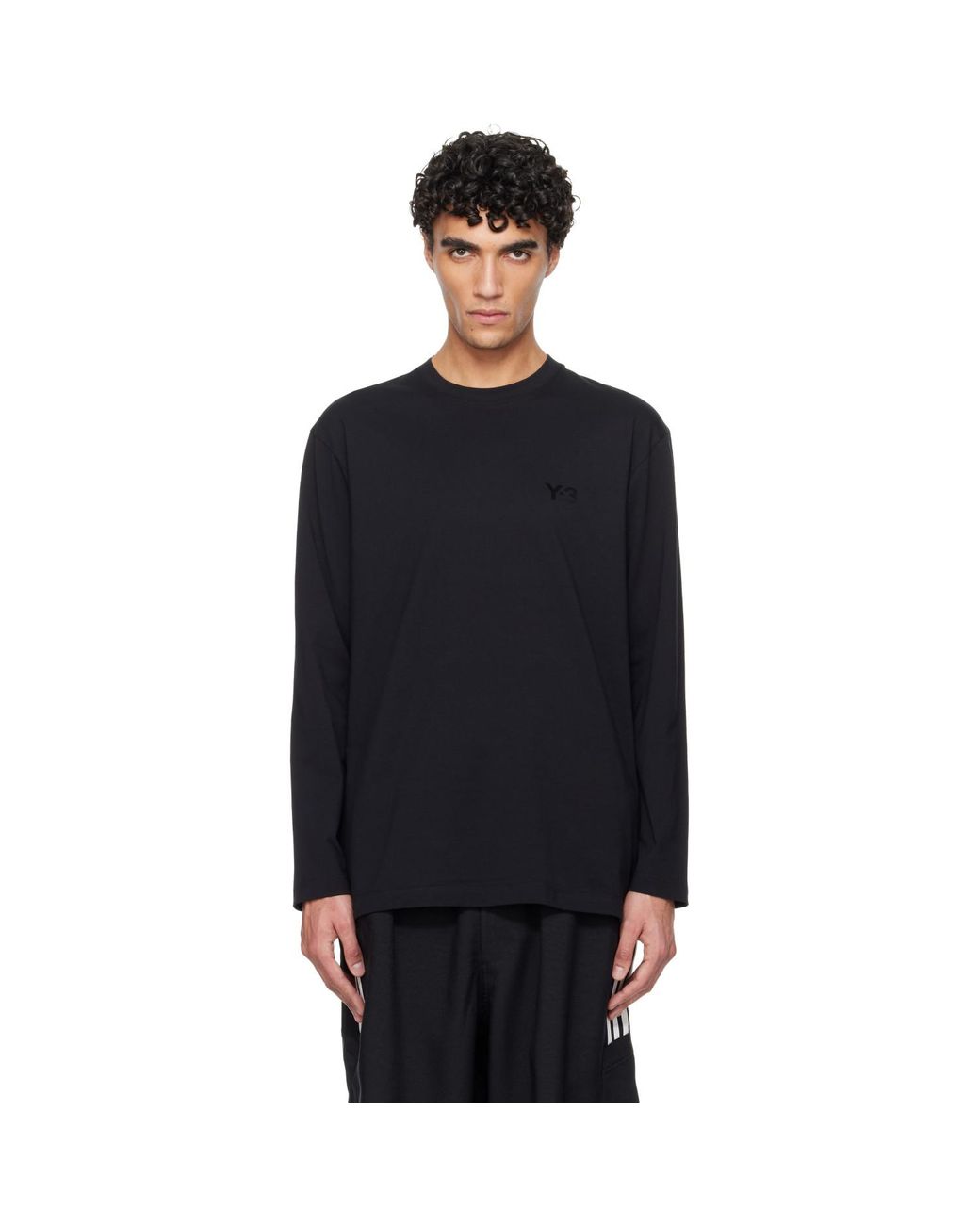 Y-3 Black Logo Long Sleeve T-shirt for men