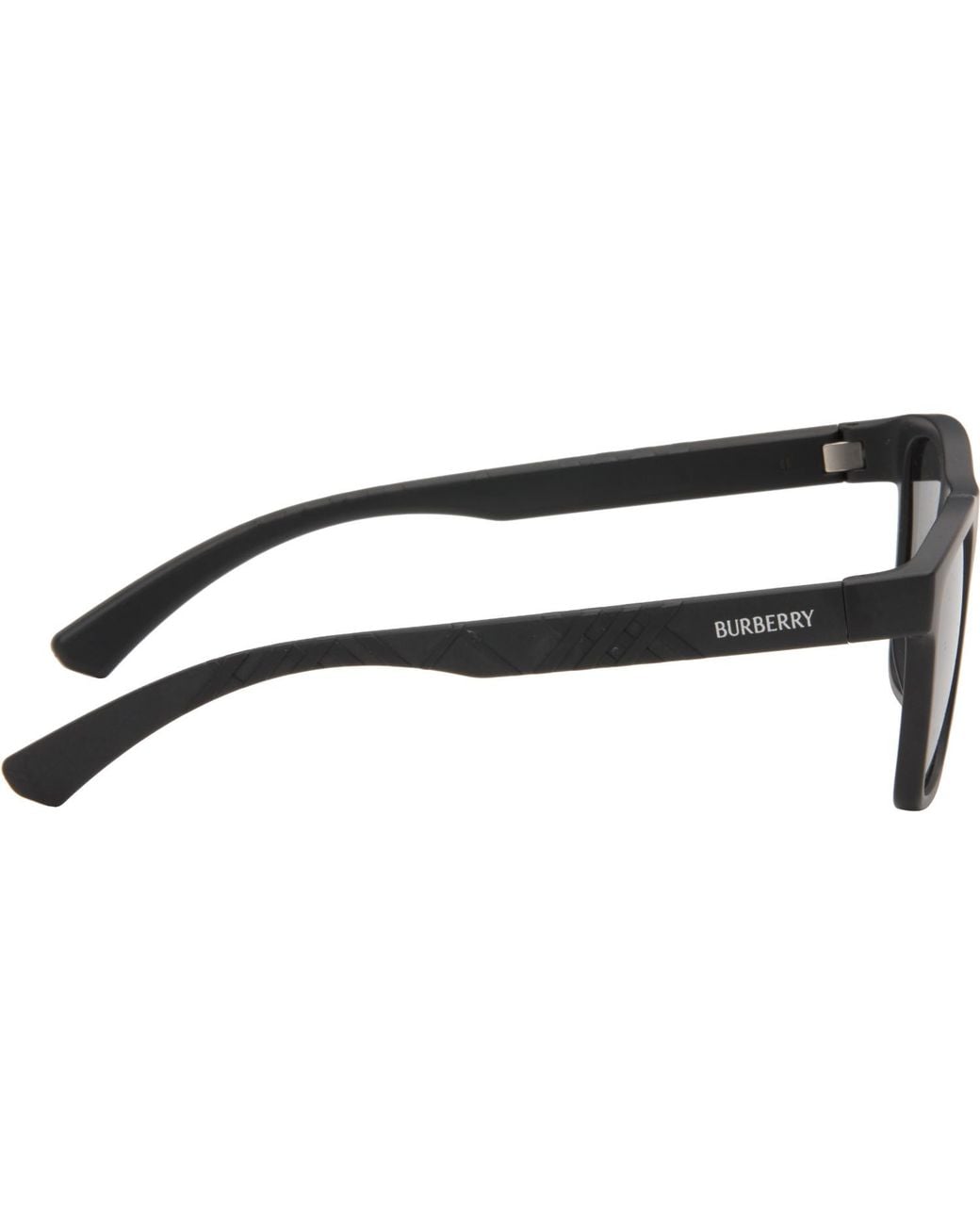 Burberry Gray Embossed Check Square Sunglasses for men