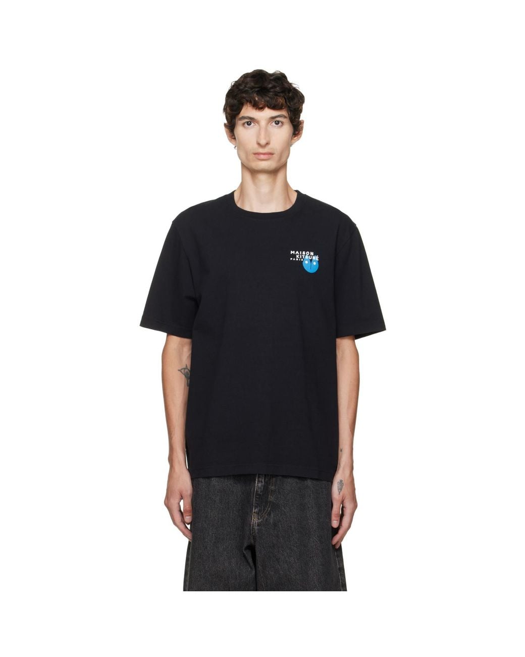 Maison Kitsuné Black Fortune Fox Comfort T-Shirt for men