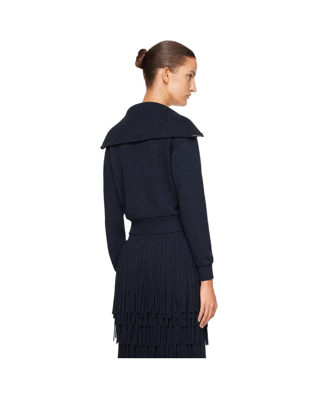 Abra Blue Zipped Up Neck Cardigan