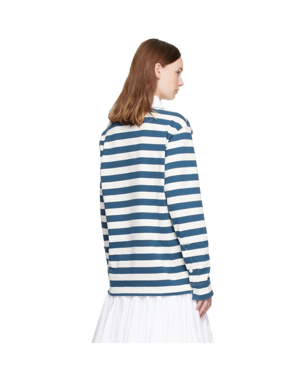Burberry Blue Knight Stamp Cotton Rugby Polo