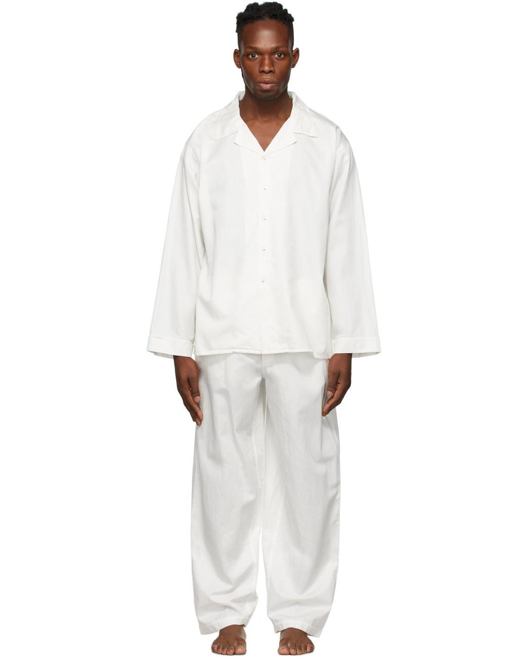 Cleverly Laundry Cotton Long Pyjama Set in White for Men | Lyst