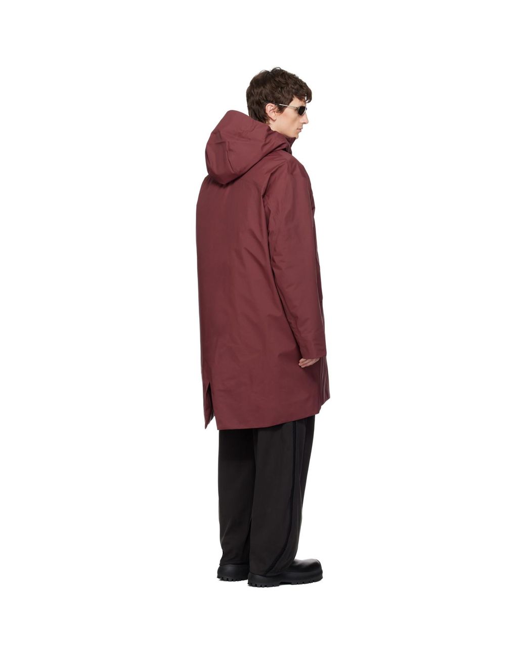Veilance Red Burgundy Monitor Down Coat for men