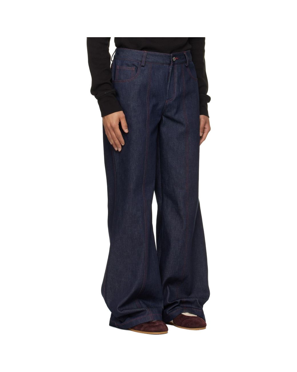 Deadwood Blue Progress Wide-Leg Denim Jeans for men