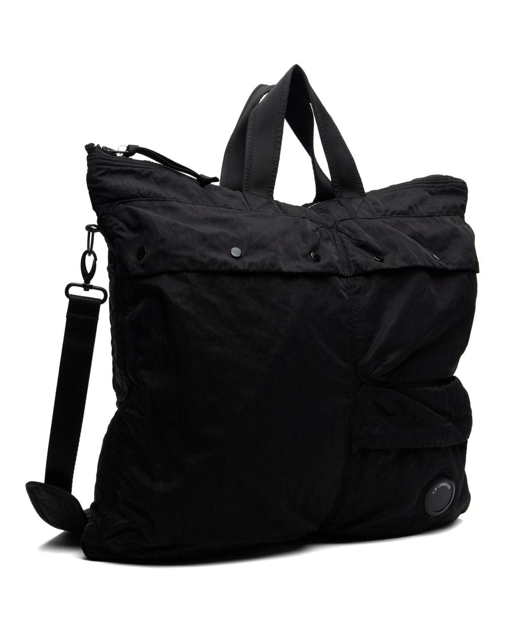 C P Company Black Nylon B Lens Tote for men