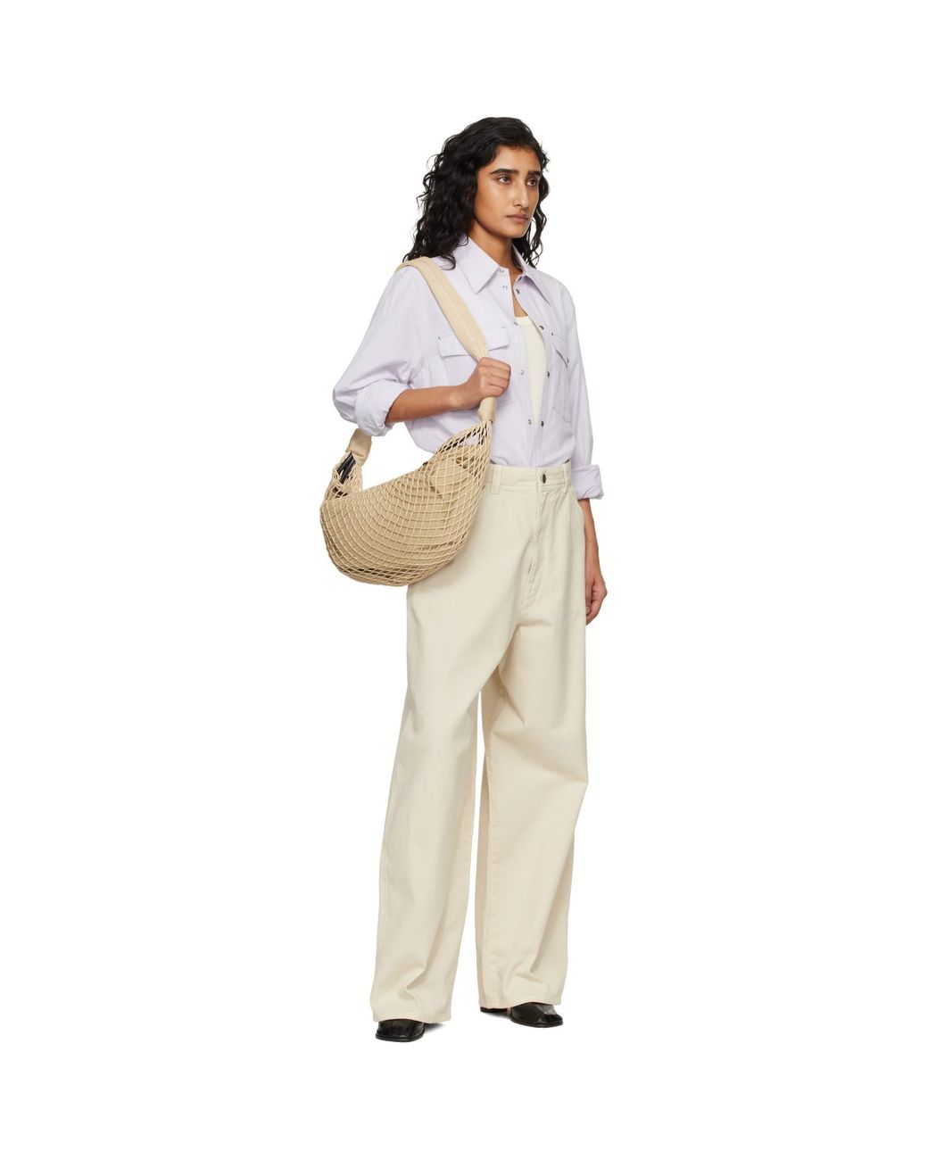 Lemaire Metallic Croissant Filt Bag