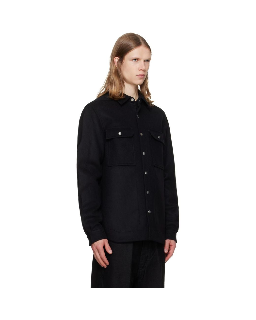 Rick Owens Black Tower Overshirt for men