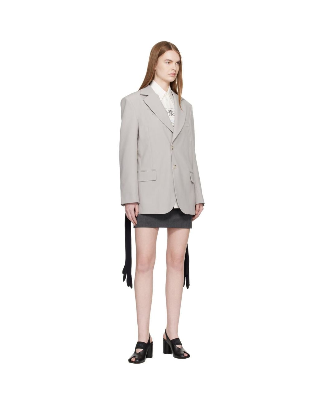 MM6 by Maison Margiela Black Wool-Blend Blazer