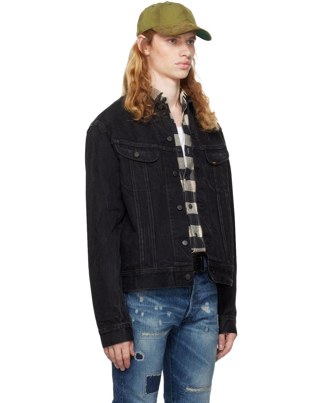 RRL Worn-In Denim Trucker Jacket in Black for Men | Lyst UK