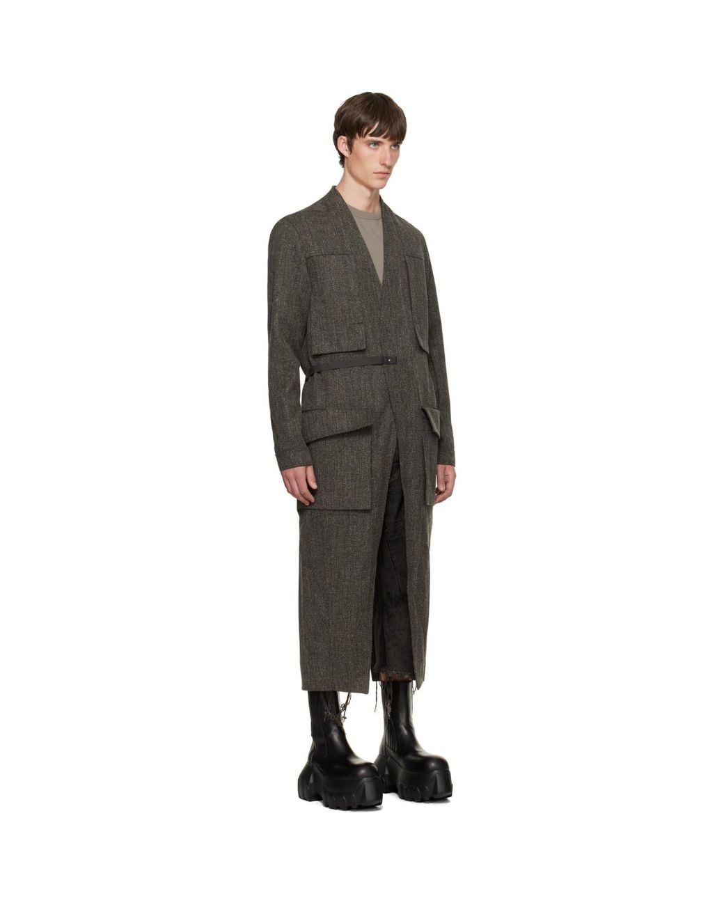 Rick Owens Black Tower Lab Coat for men
