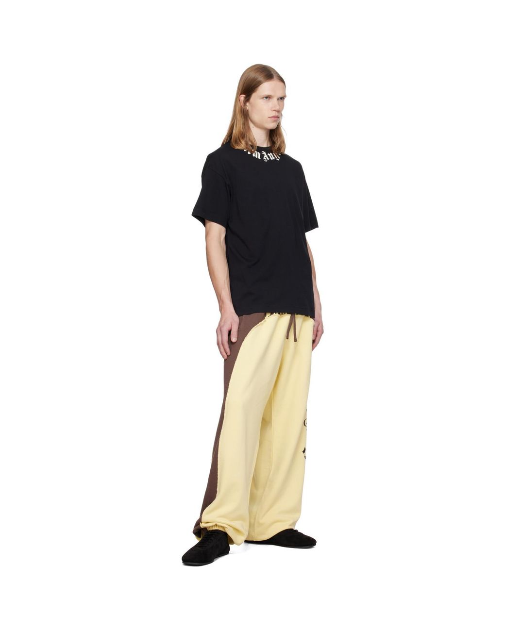 Palm Angels Black Neck Logo Regular T-Shirt for men