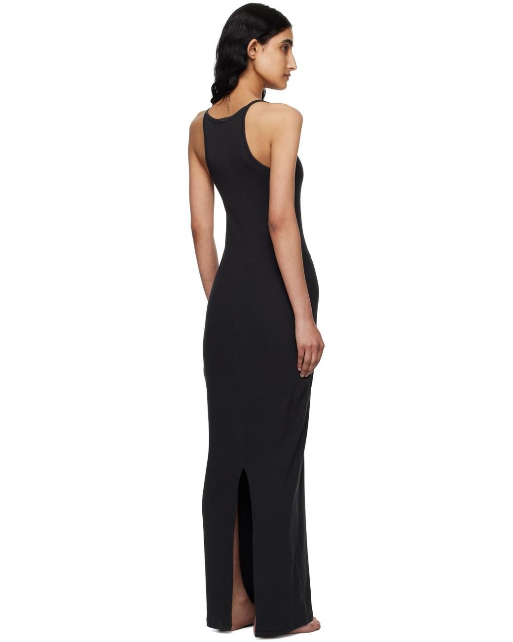 skims cotton rib maxi dress SKIMS Soft Lounge Long Slip Dress Onyx