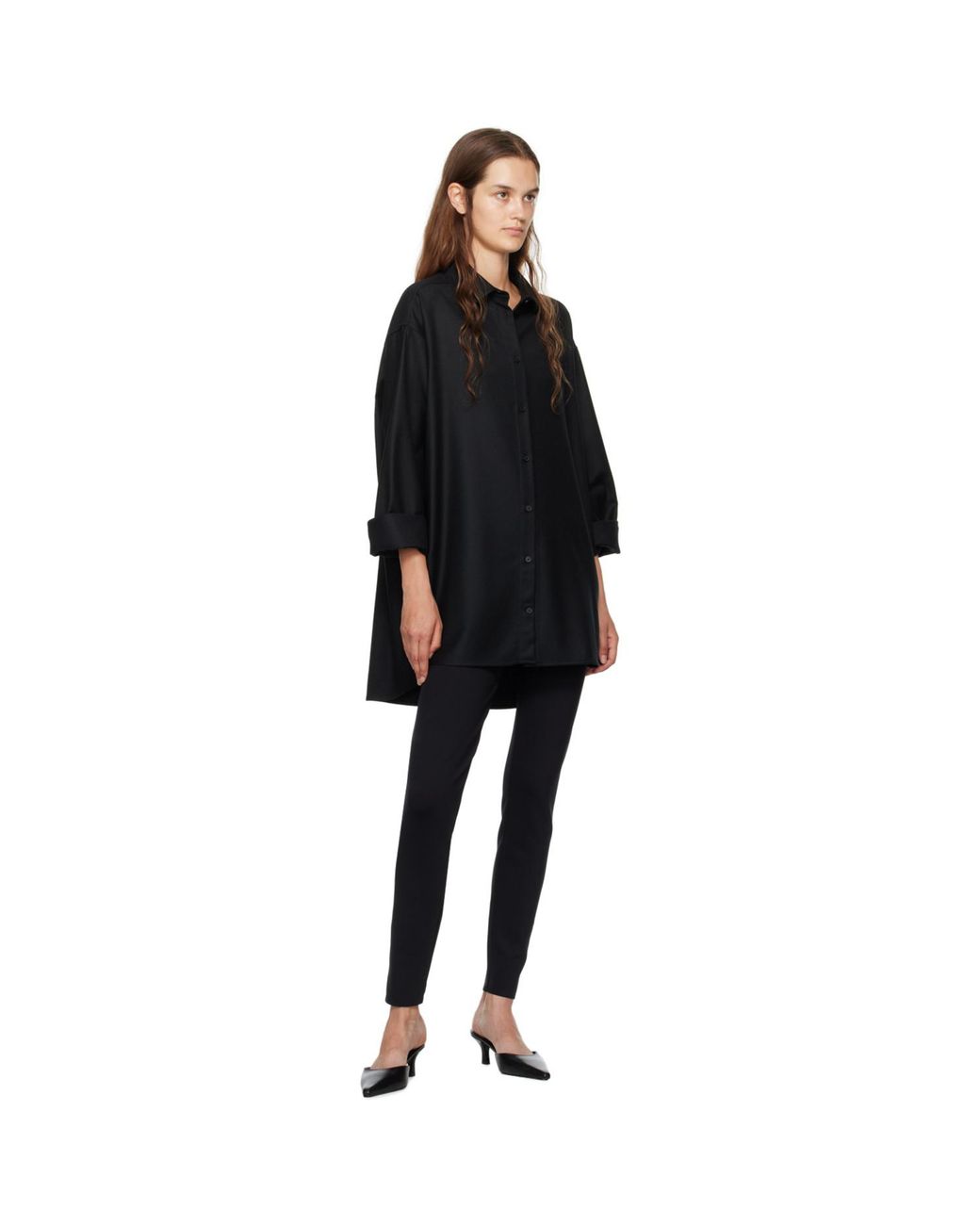 The Row Black Woolworth leggings