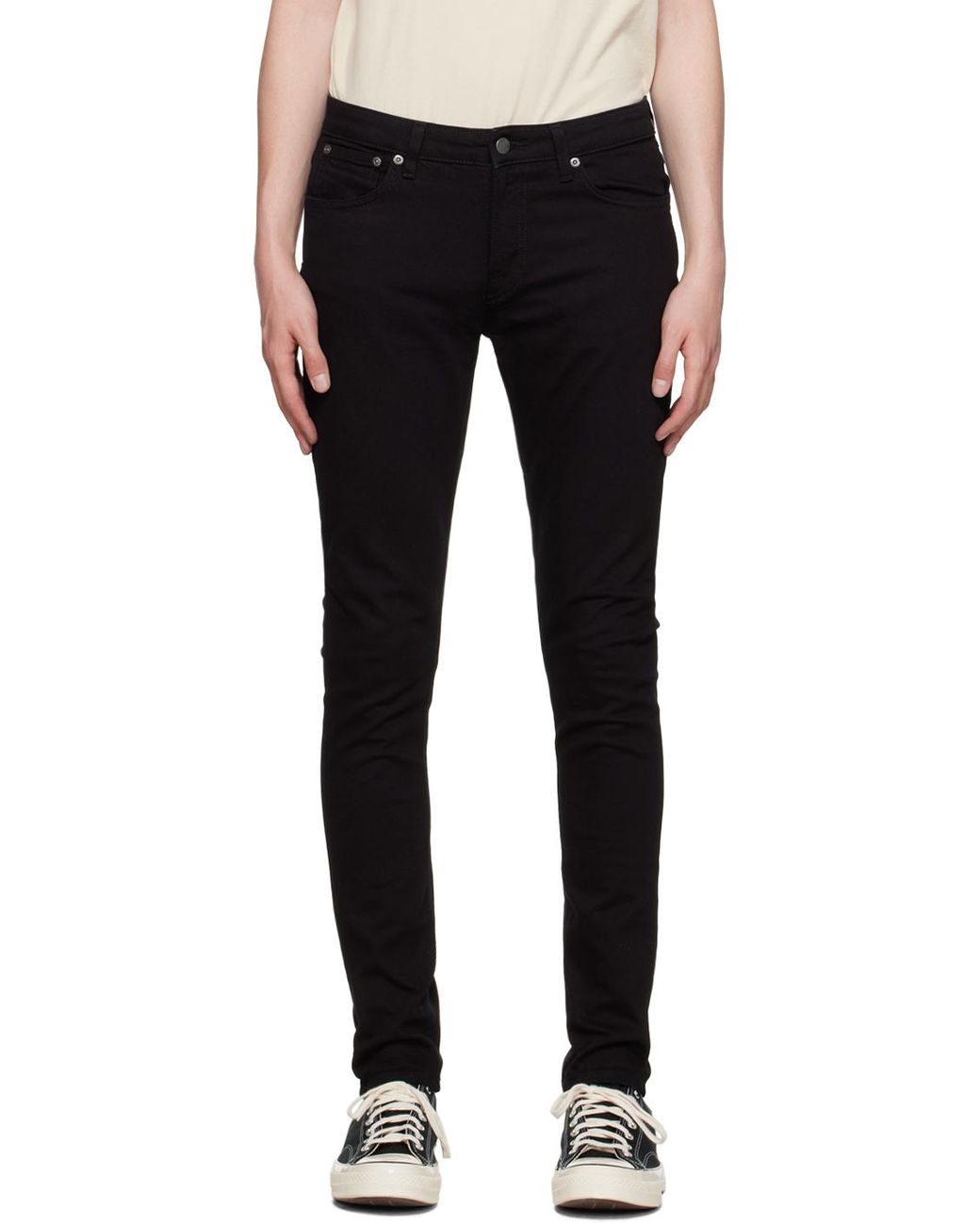 Nudie Jeans Black Skinny Lin Jeans for Men | Lyst Canada
