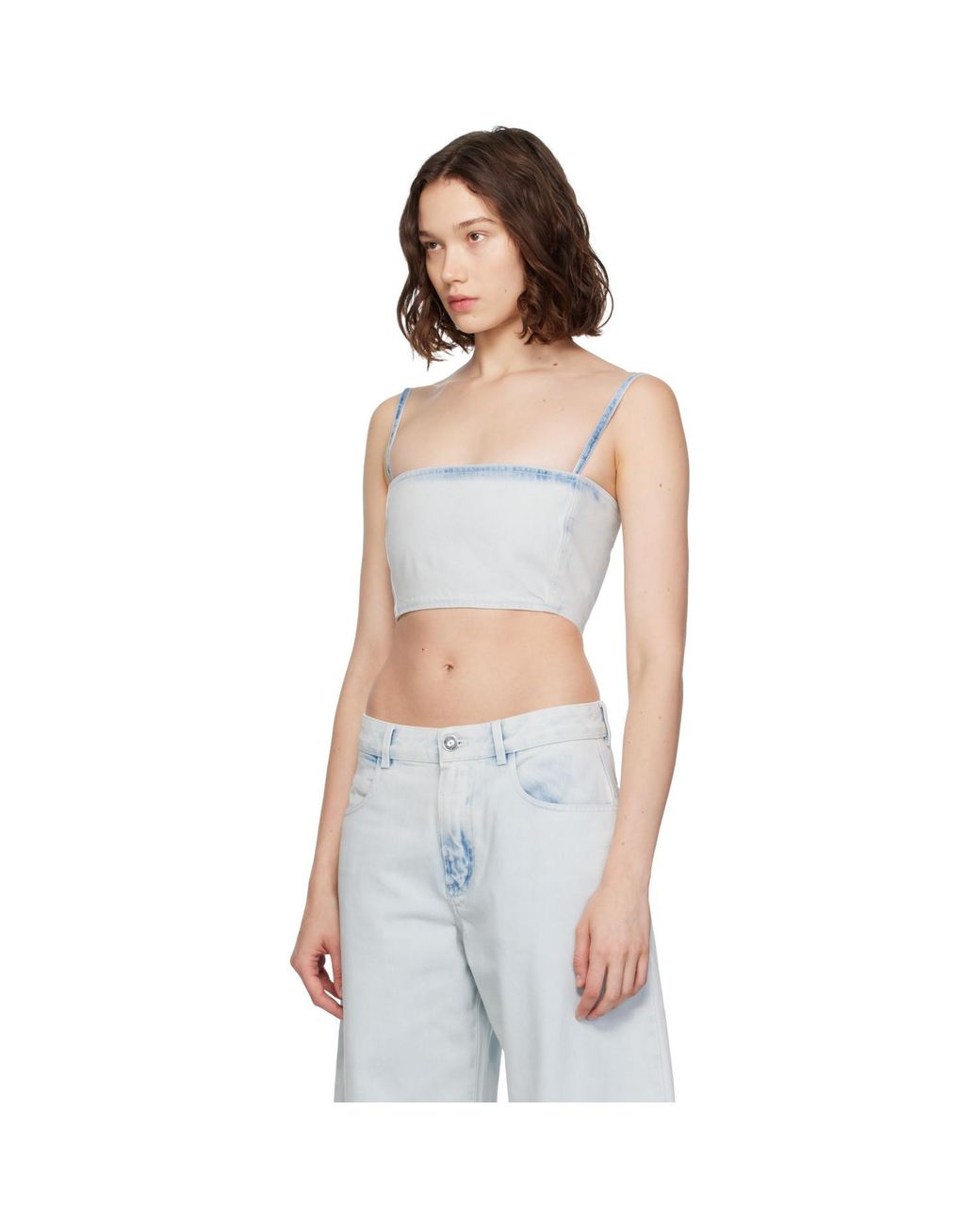 Alaïa Black Bustier Denim Top