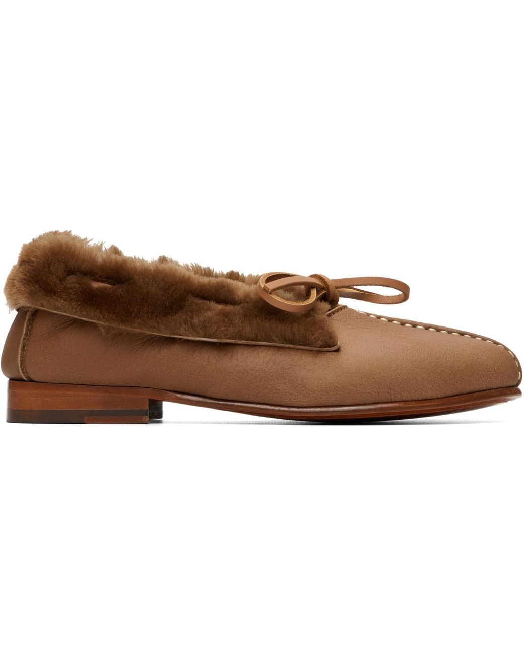 Hereu Brown Tan Tilla Shearling Loafers
