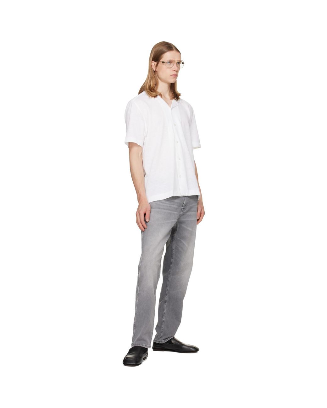 Boss Gray Maine Regular-Fit Comfort-Stretch Jeans for men