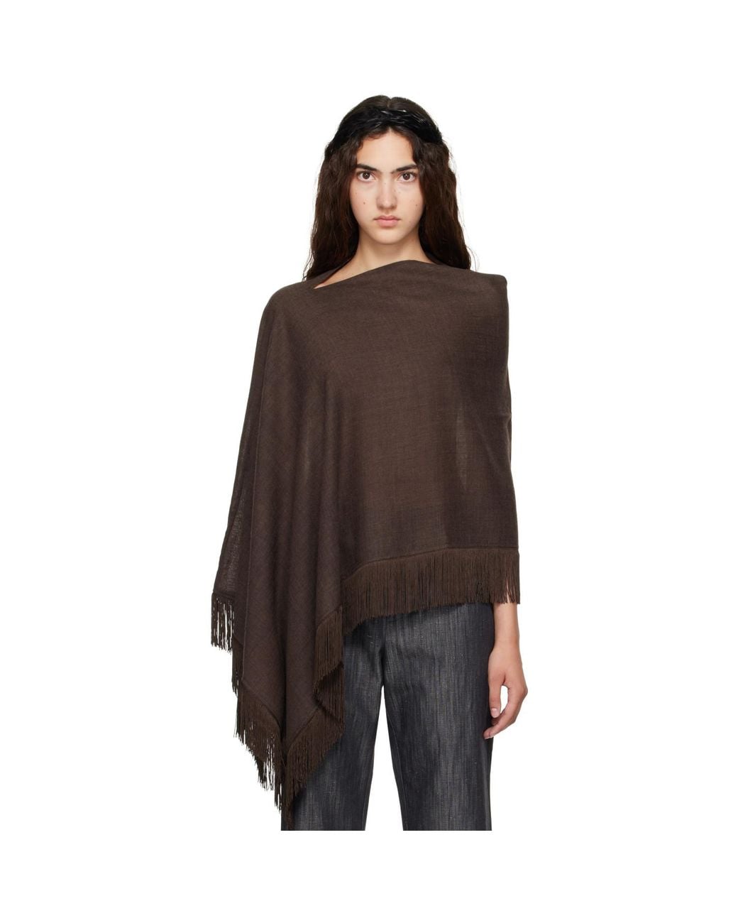 MERRMA Brown Ssense Exclusive Suiting Scarf