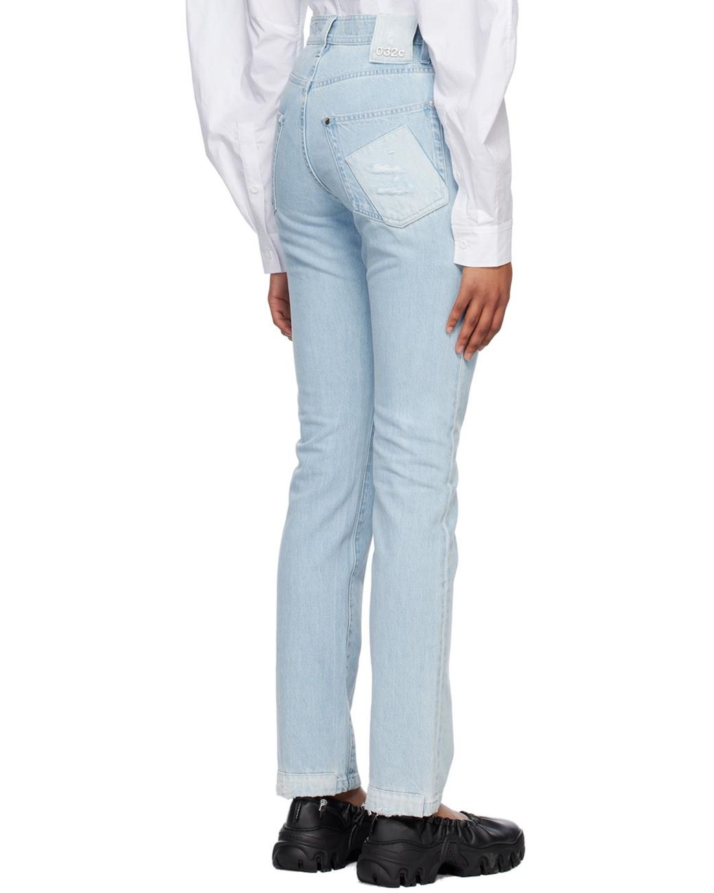 032c Blue Double Shift Patchwork Jeans