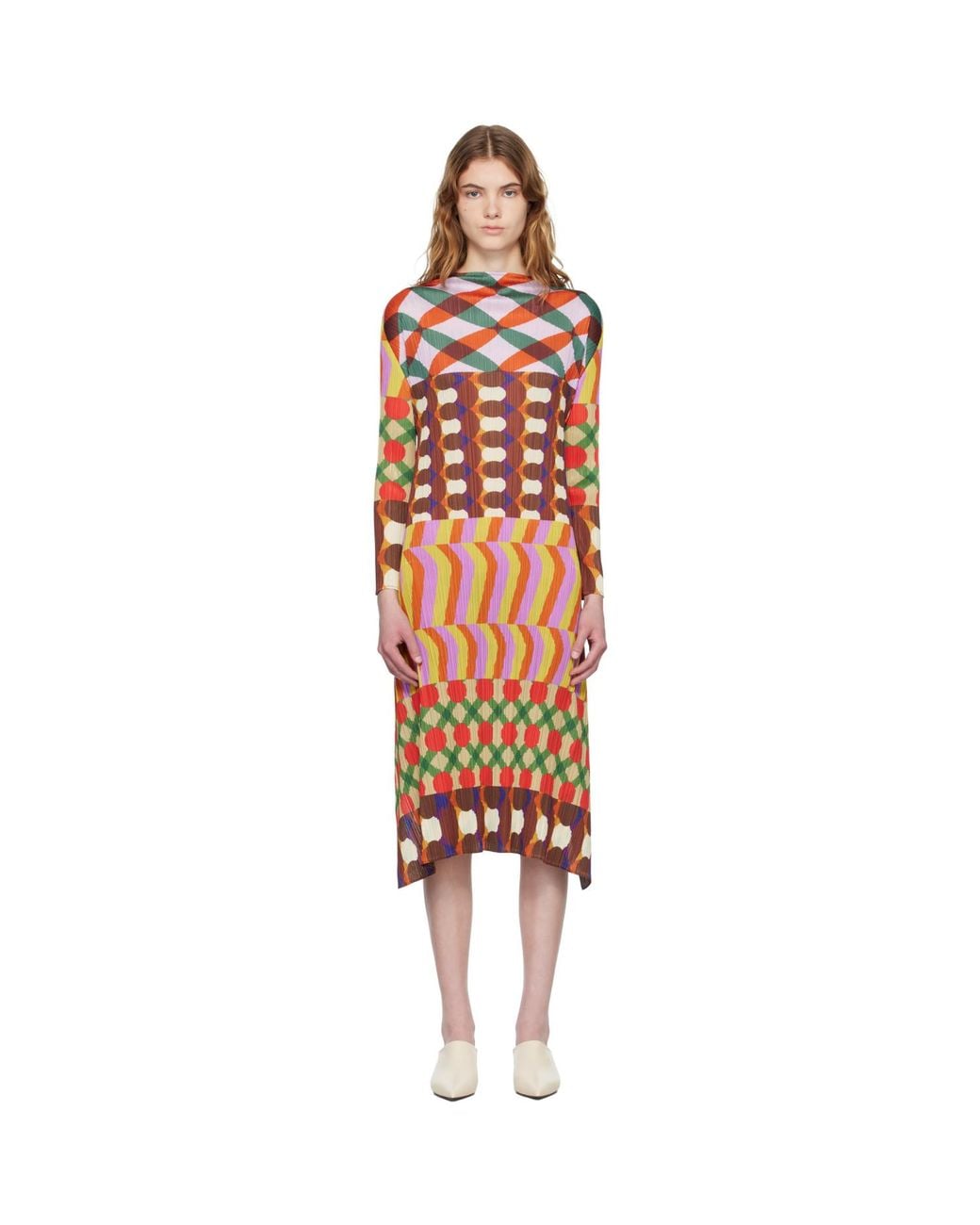 Pleats Please Issey Miyake Black Harmony Midi Dress