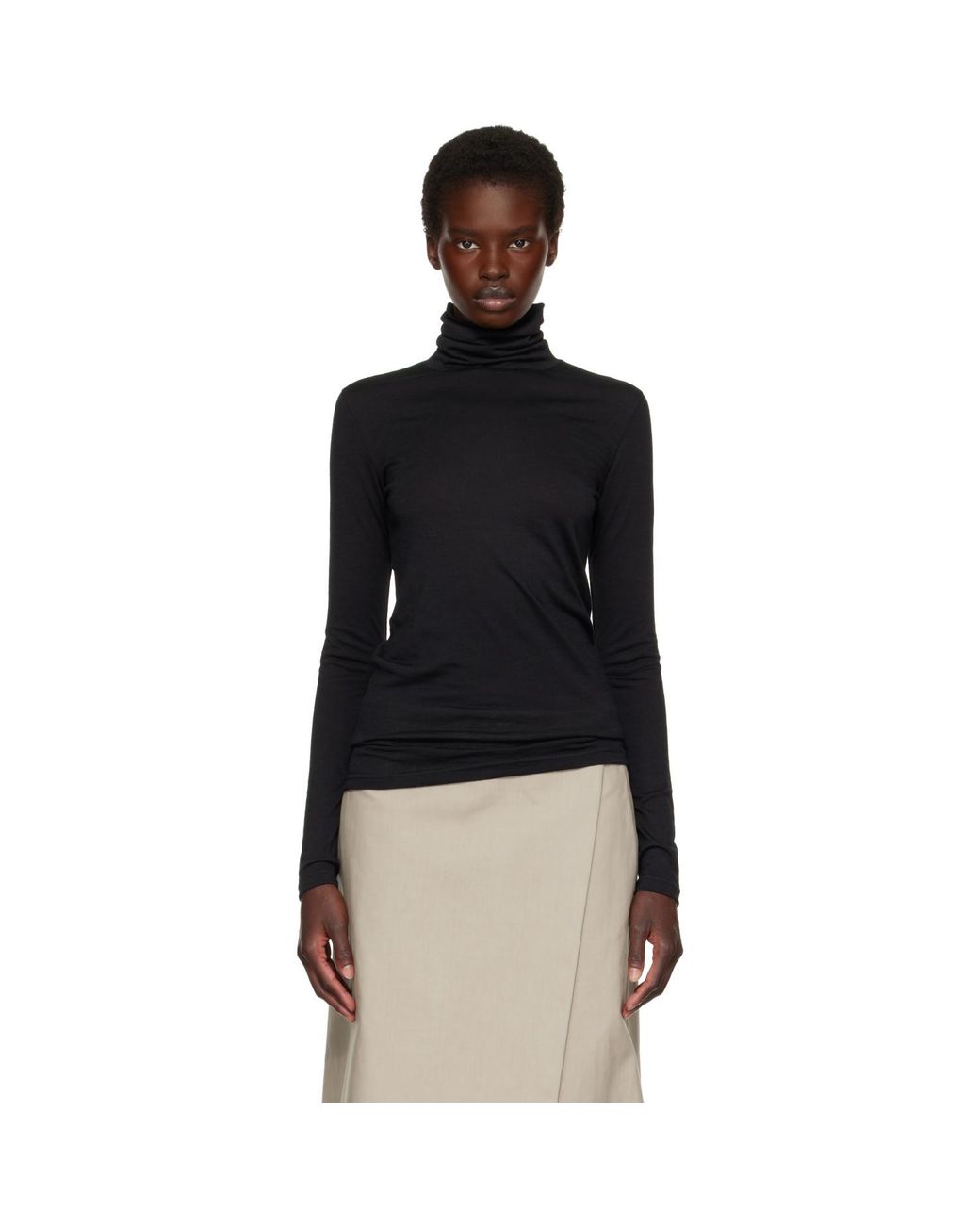 Jil Sander Black Wool Turtleneck