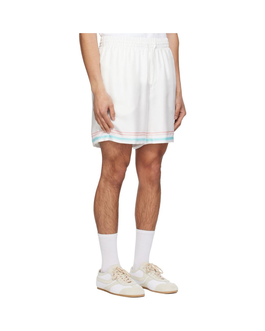 Casablanca White Dance Joy Silk Shorts for men