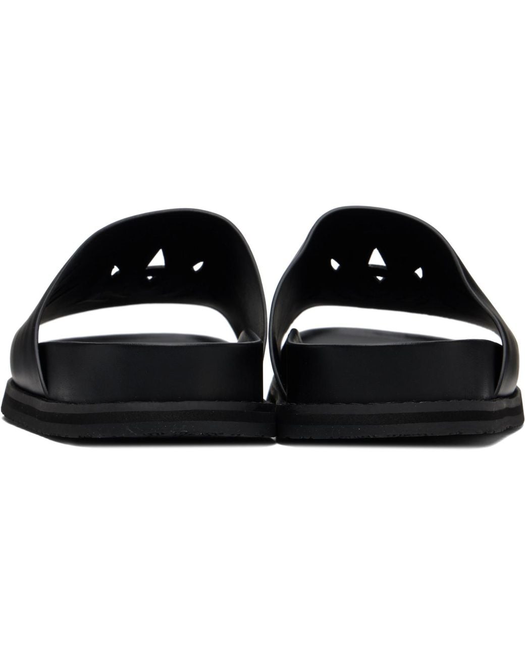Amiri Black Ma Leather Pool Slides for men