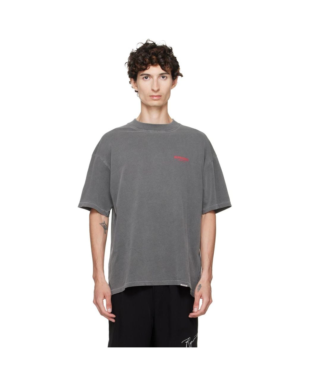 Represent Gray Printed 'Owners Club' T-Shirt for men