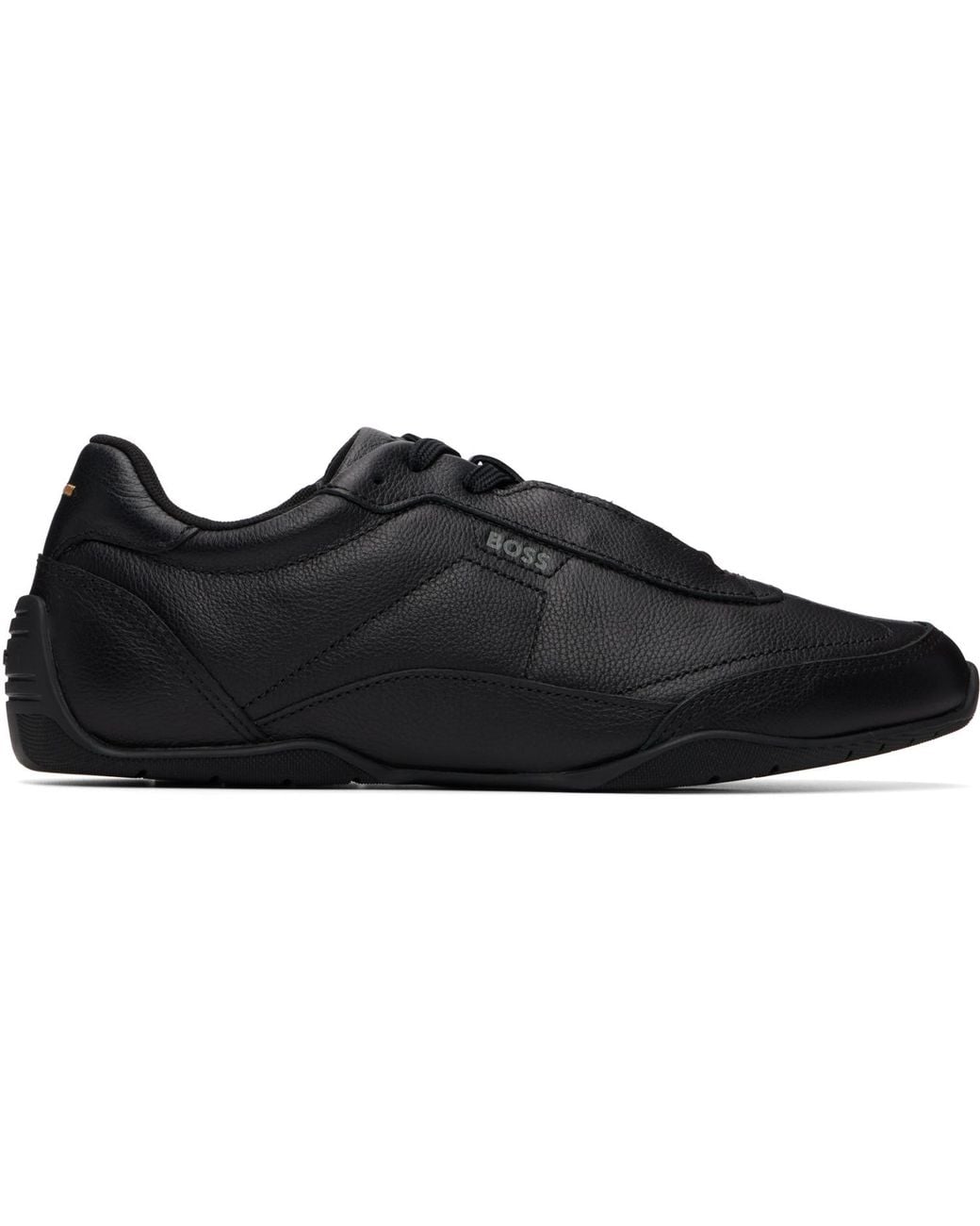 Boss Black Logo Detail Leather Sneakers for men
