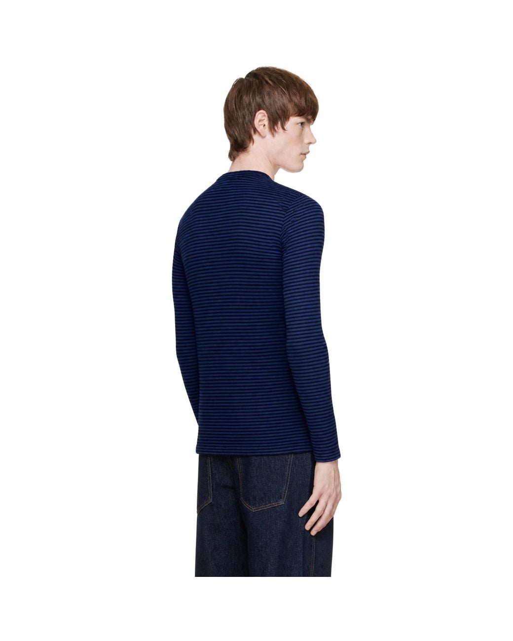 Isabel Marant Blue Leighton Linen Long Sleeve T-Shirt for men