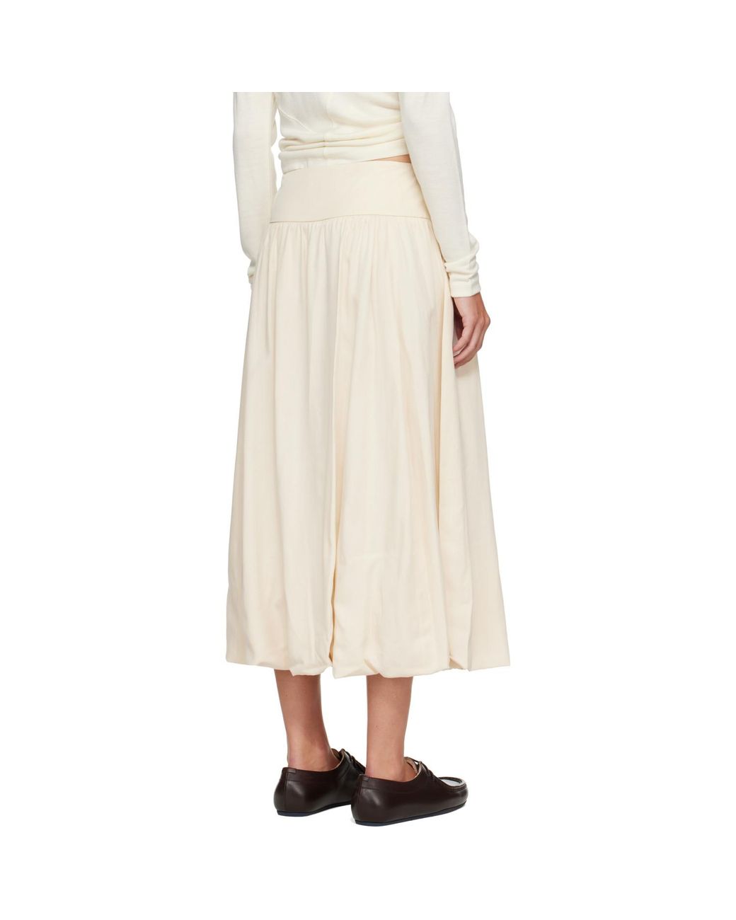 LE17SEPTEMBRE Natural Off- Fluid Balloon Midi Skirt